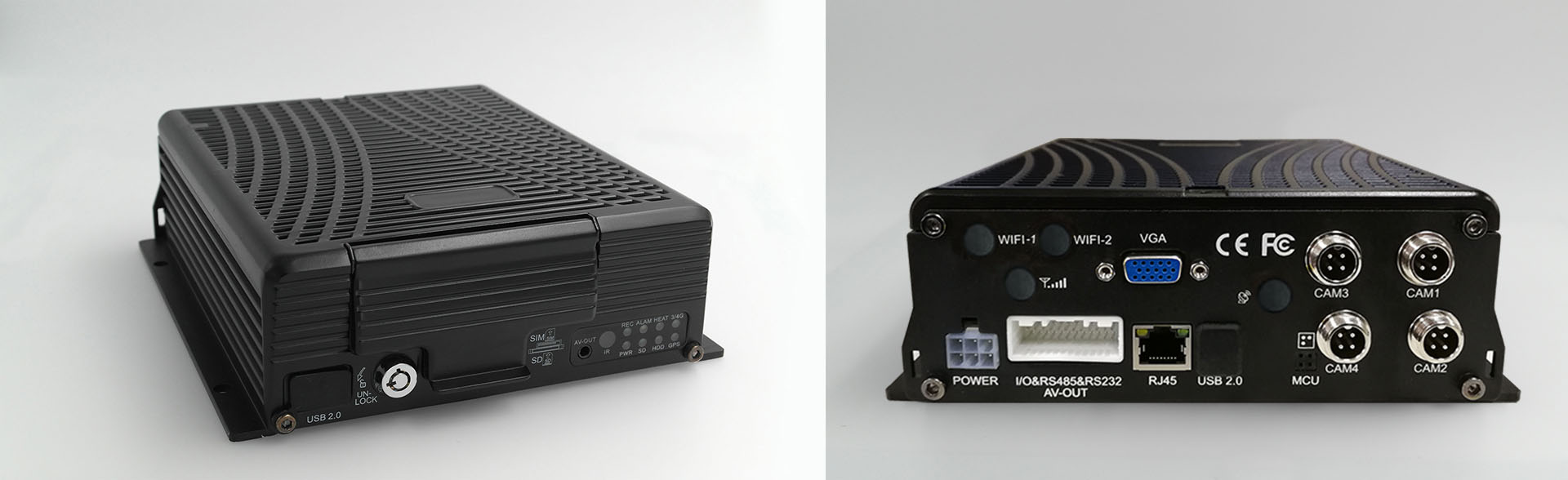 HD MDVR JH4-HD (V2) Front and Rear Panel Interfaces HD MDVR JH4-HD (V2) Front and Rear Panel Interfaces