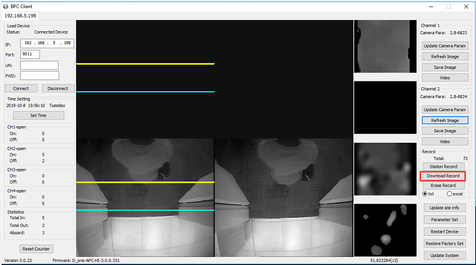 How to export counts data from Passenger Counter Picture5 How to export counts data from Passenger Counter Picture5