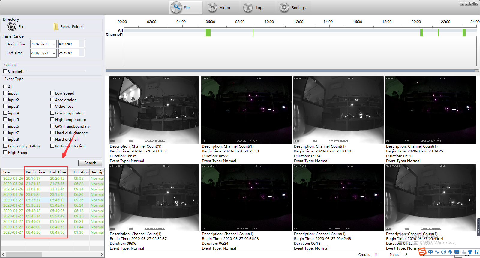 How to identify the H265 video's start time and end Picture4 How to identify the H265 video's start time and end Picture4
