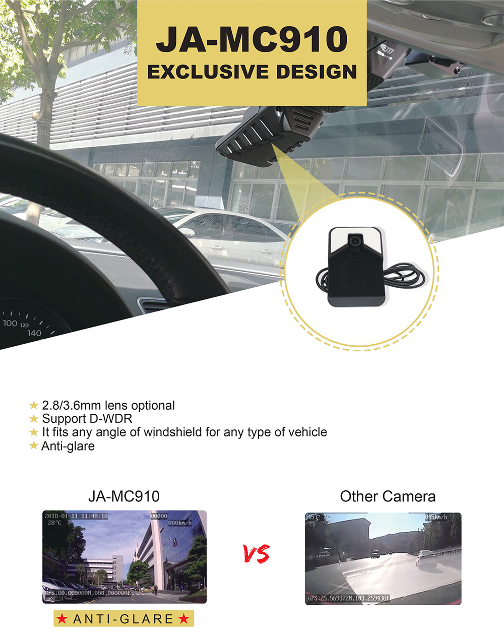 Dust-proof AHD Vehicle Camera for Mobile DVR Support D-WDR JA-MC910 Picture2 Dust-proof AHD Vehicle Camera for Mobile DVR Support D-WDR JA-MC910 Picture2