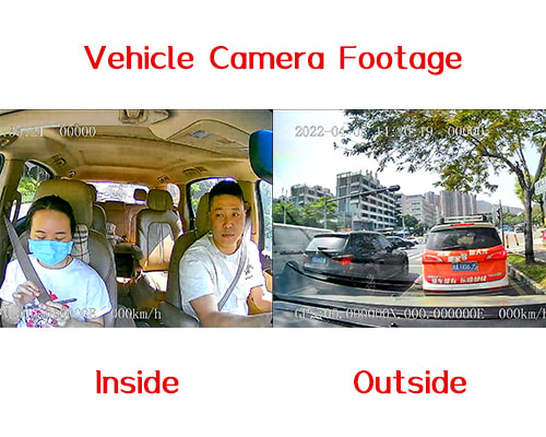 Inside and outside vehicle camera footage video-1080P