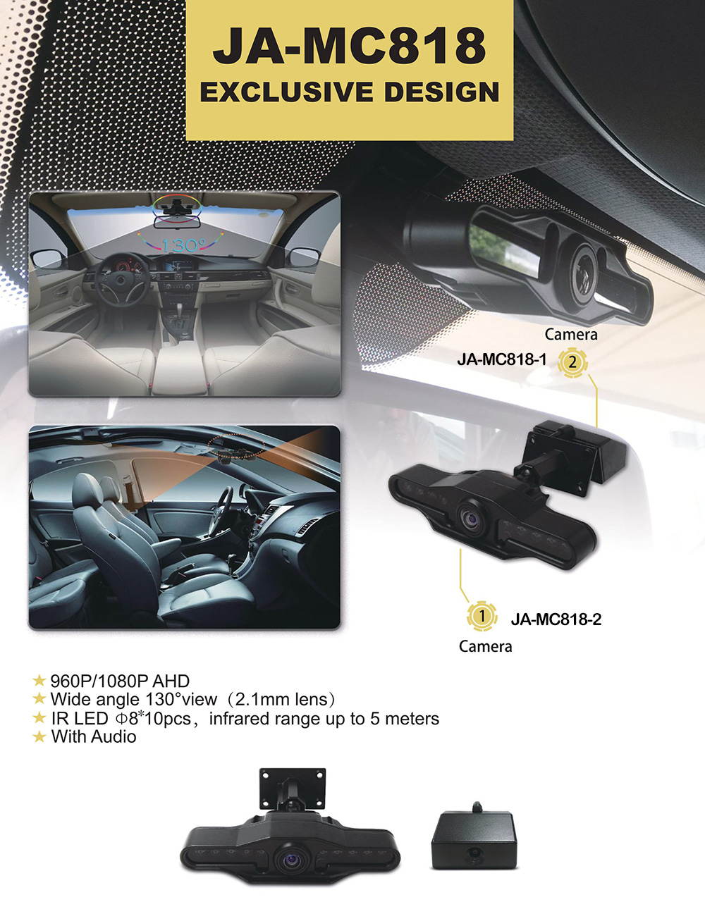 Vehicle AHD Camera SONY IMX323 for Mobile DVR JA-MC818 Picture1 Vehicle AHD Camera SONY IMX323 for Mobile DVR JA-MC818 Picture1