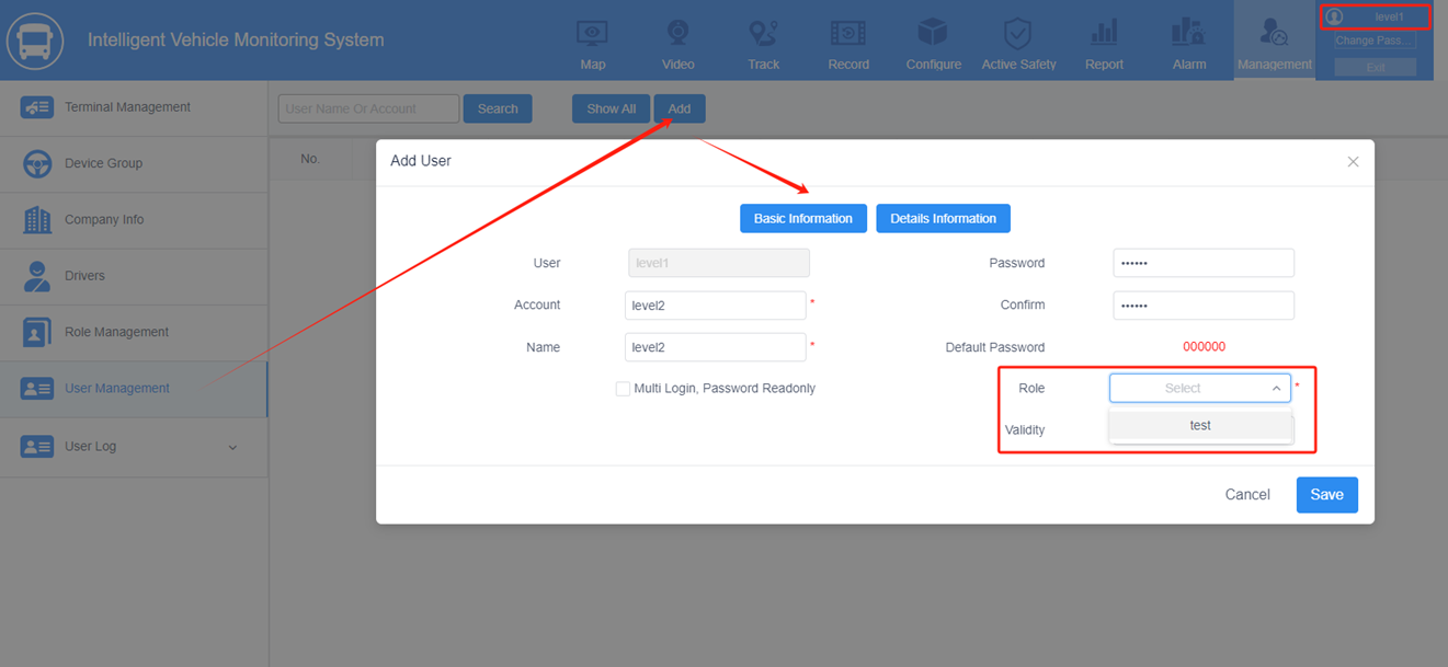 How to set the account validity & license and role in IVMS? Picture2